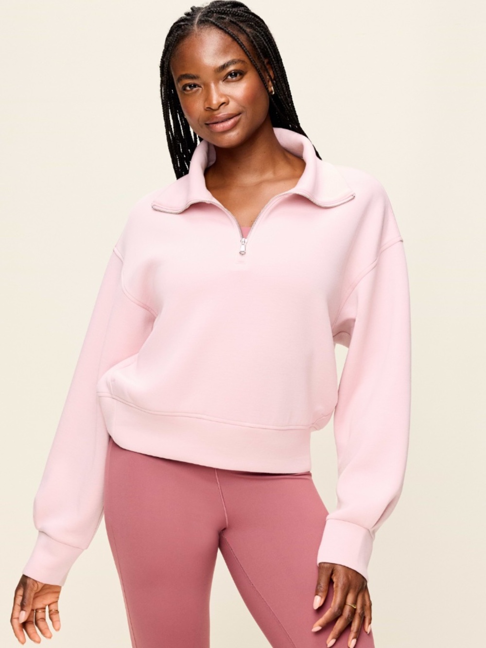 Old Navy Bounce Fleece Half-Zip Pullover Sweatshirt - Fairytale Rose XL